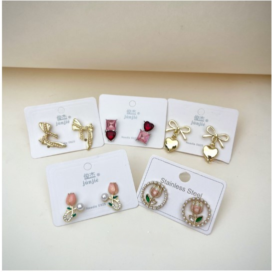 Bow Earrings Combo β Set of 5 Elegant & Playful Designs