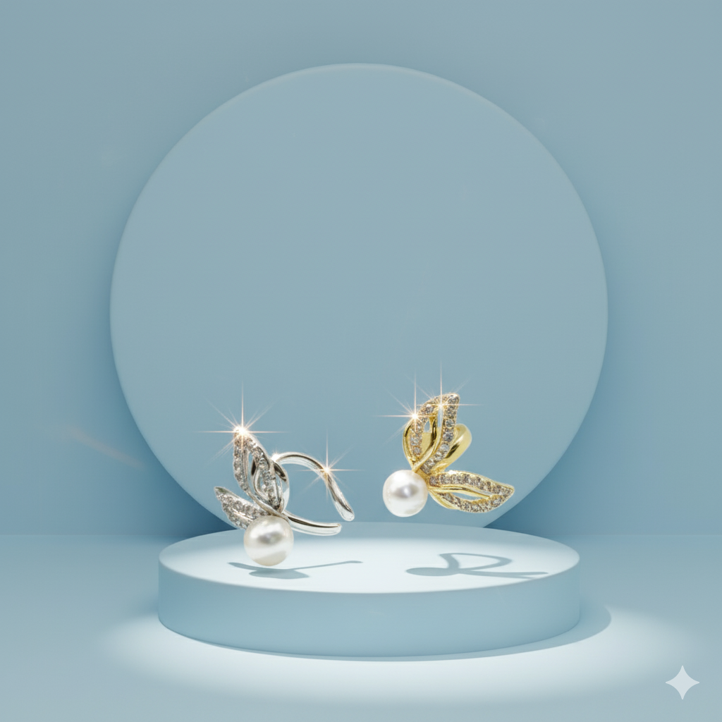 Crystal Butterfly Ear Cuff.