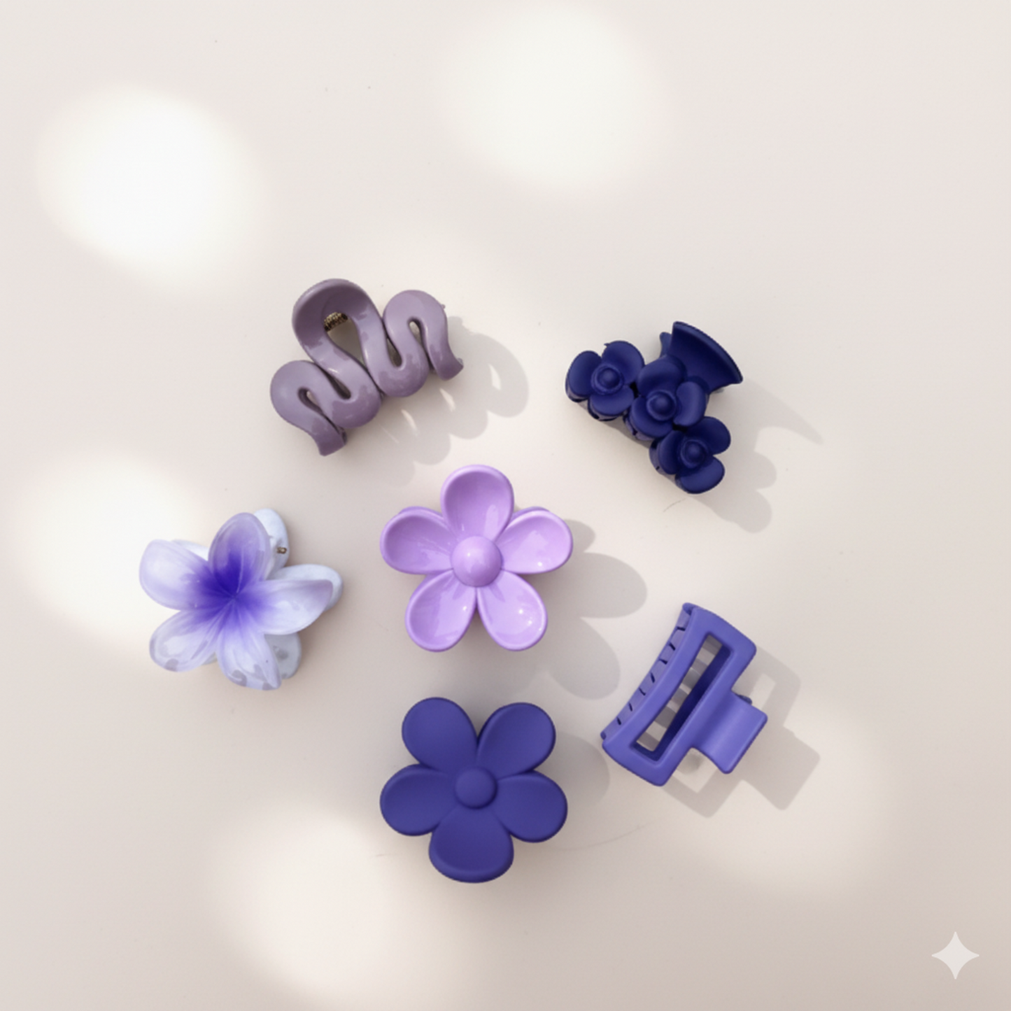 Purple Hair Clips & Claw Clips โ Combo of 6