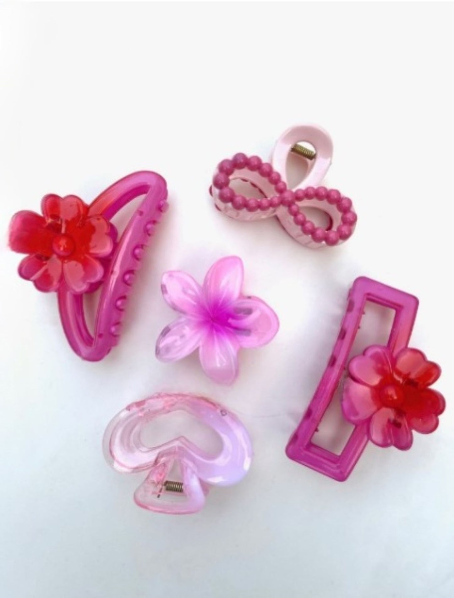 Pink Combo Claws ā Set of Chic Hair Clips in Soft to Bold Pinks