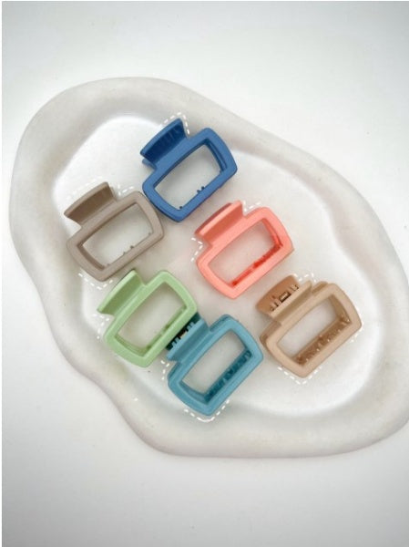Pastel Glossy Square Claw Clips ā Set of 2 Minimal & Chic Hair Accessories