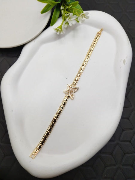 Butterfly Stone Bracelet – Elegant Gold-Plated Charm