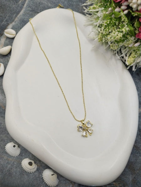 Crystal Bow Pendant Necklace