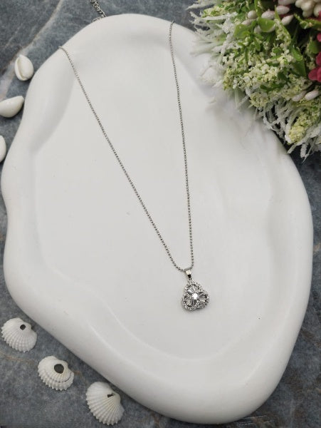 Silver Cirdle Covered Stone Pendant