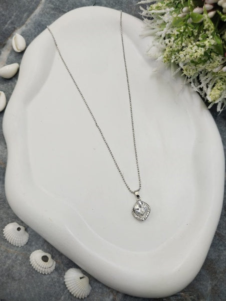 Crystal Small Stone Pendant Chain