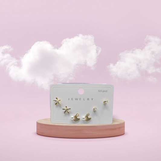 Starfish 3-Stepped Earrings – Ocean-Inspired Statement Jewelry