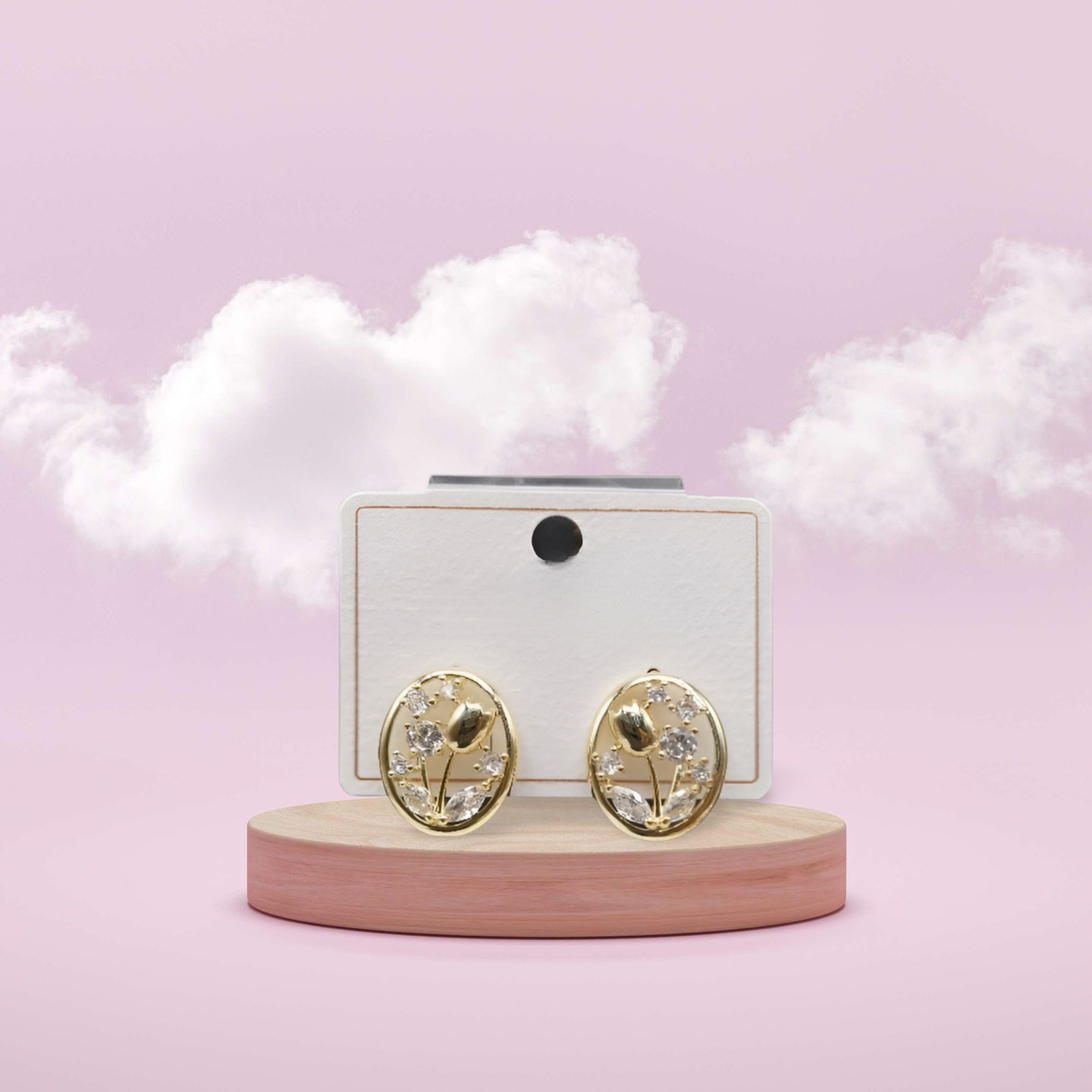 Floral Rose Stud Earrings