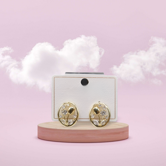 Floral Rose Stud Earrings