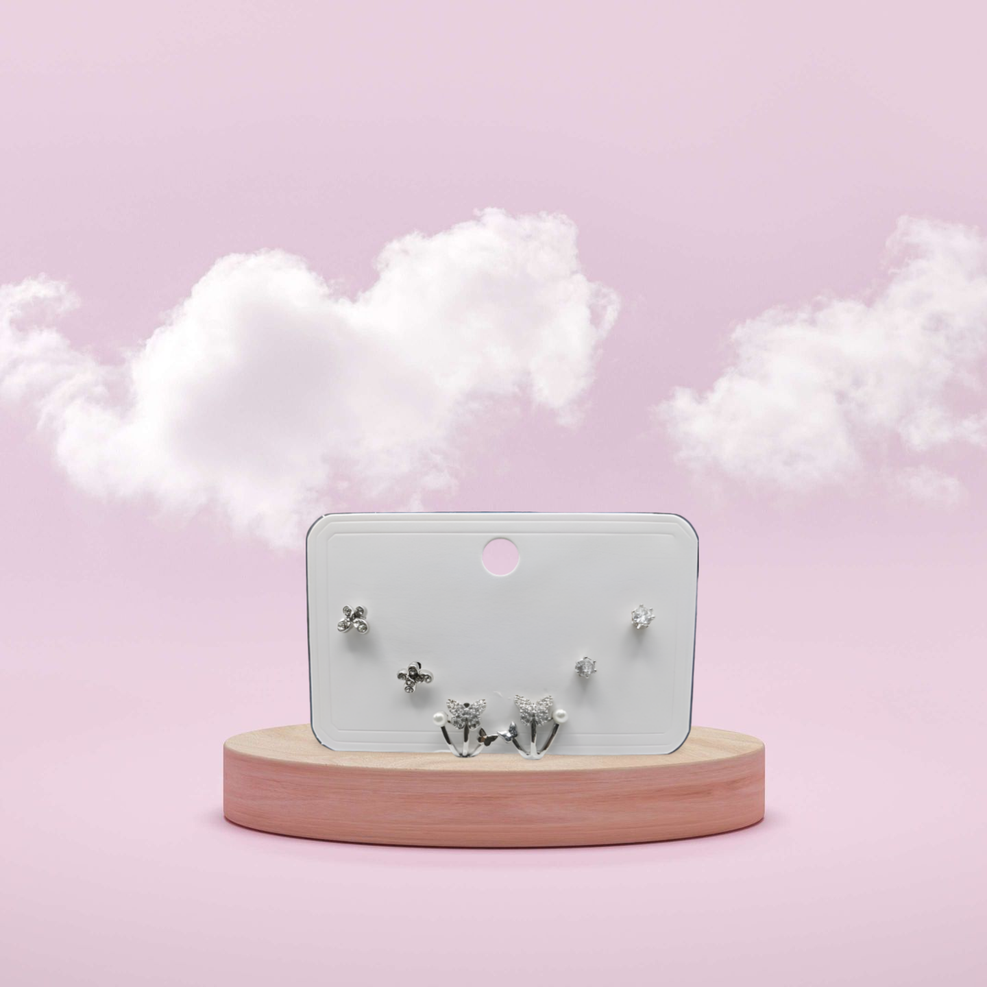 Dainty Tulip Silver Stud Earrings