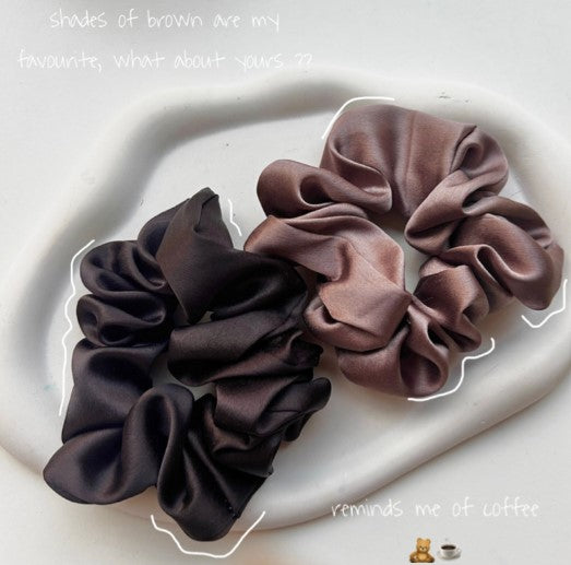 Brown Shaded Scrunchie Combo – Set of 2 Elegant Hair Ties