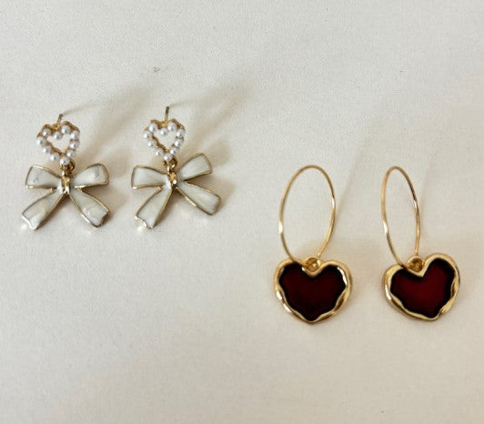 Bow & Black Stone Earrings ā Elegant and Feminine Statement Jewelry