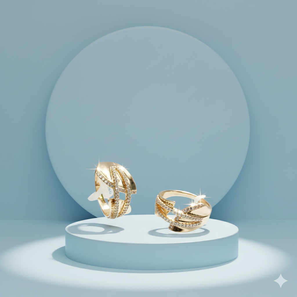 Elegant heavy stone design ring.