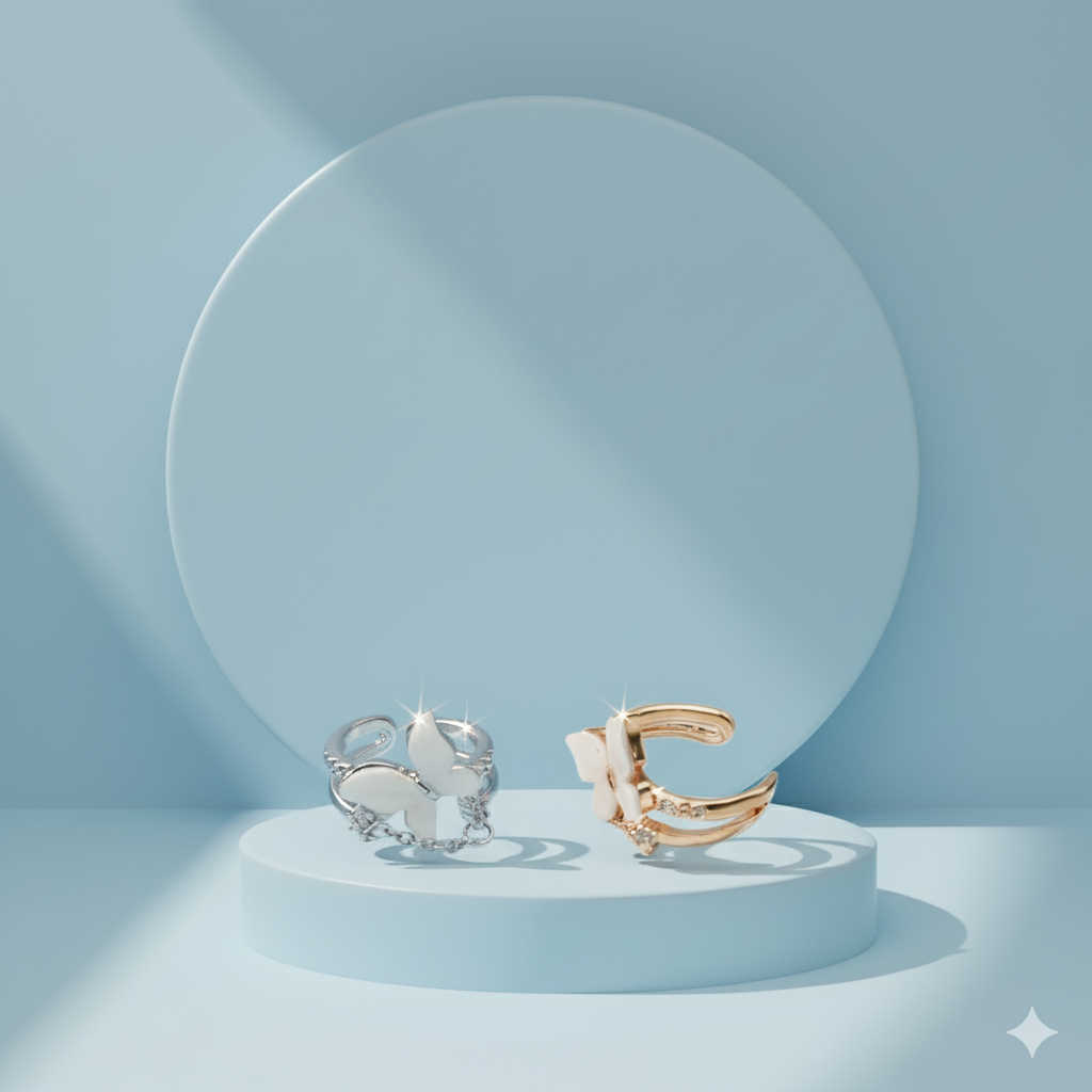 Crystal Butterfly Ear Cuff.