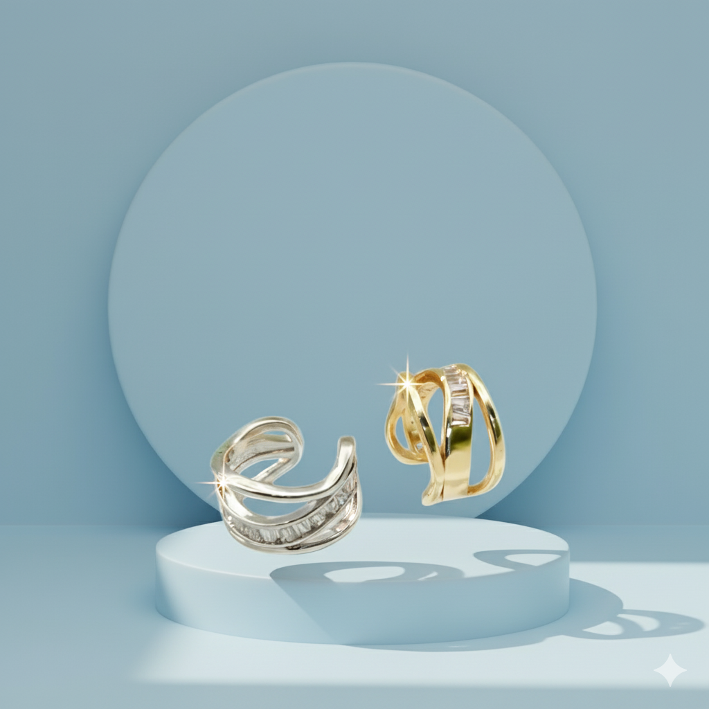 spin Crystal Ear Cuff