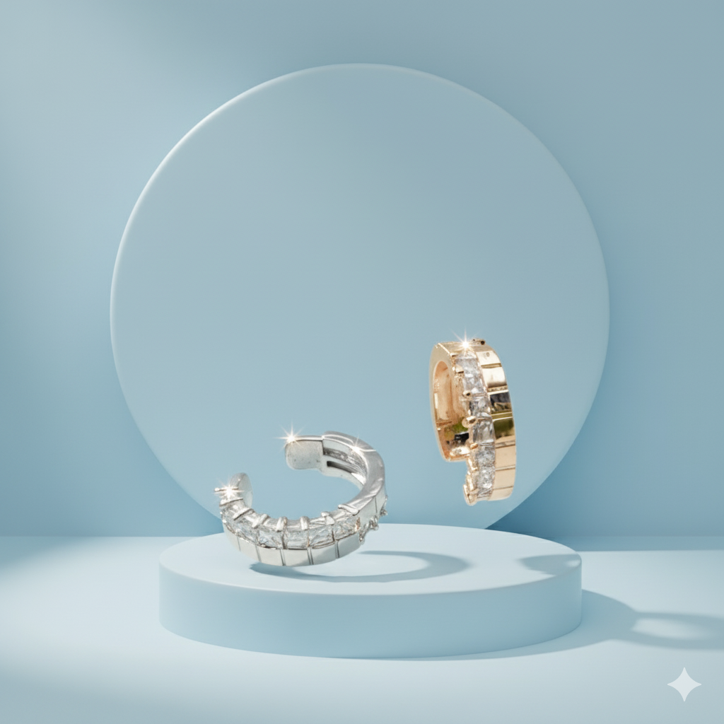 double layered Crystal Ear Cuff