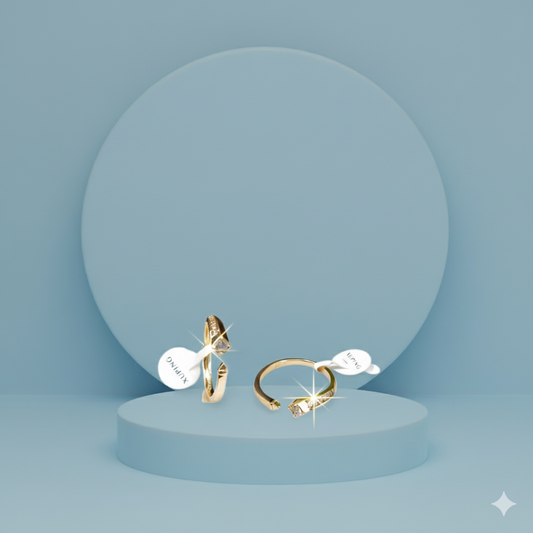 2 face ring with gold finish.