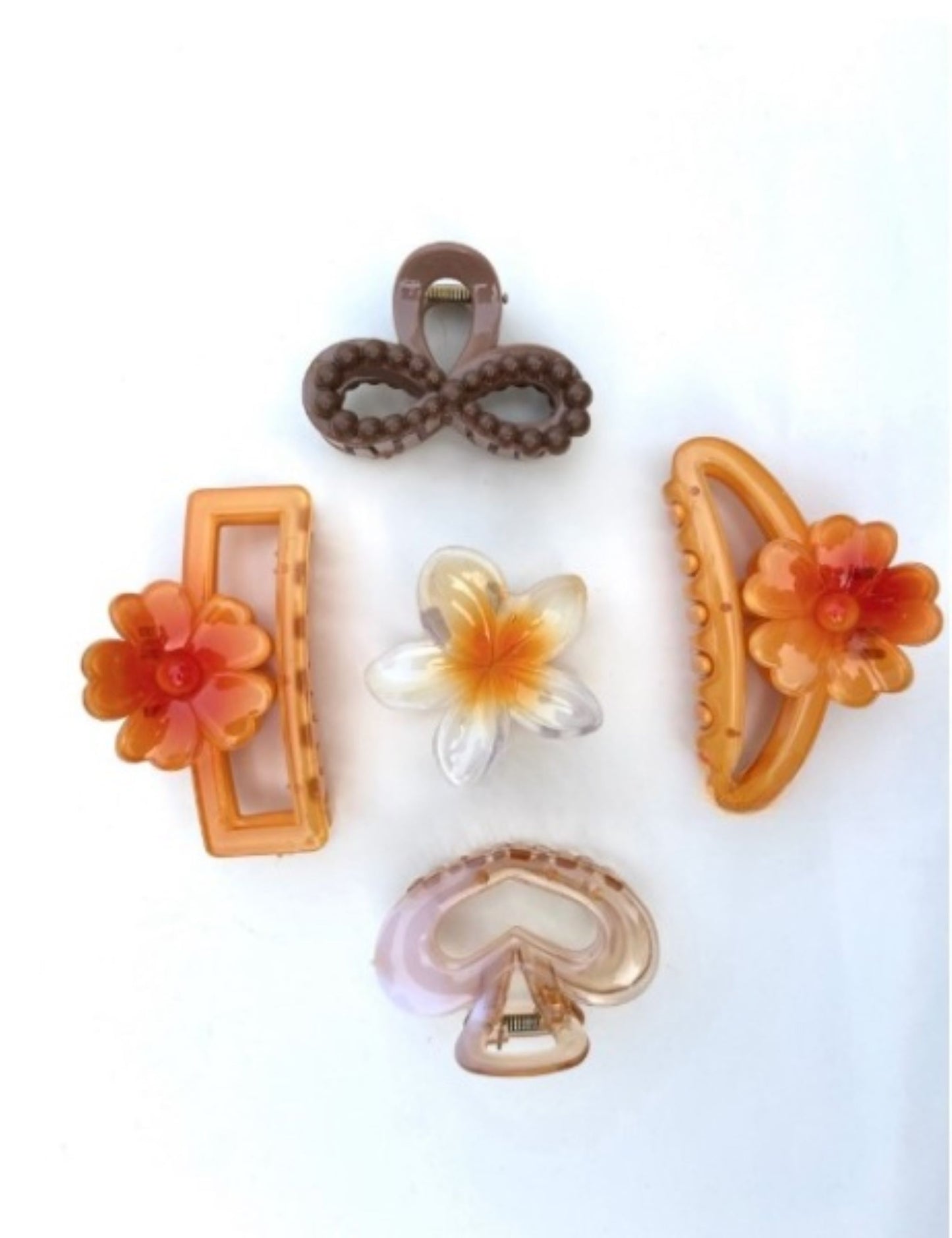 Brown Combo Claws – Neutral Hair Clips in Warm, Earthy Tones