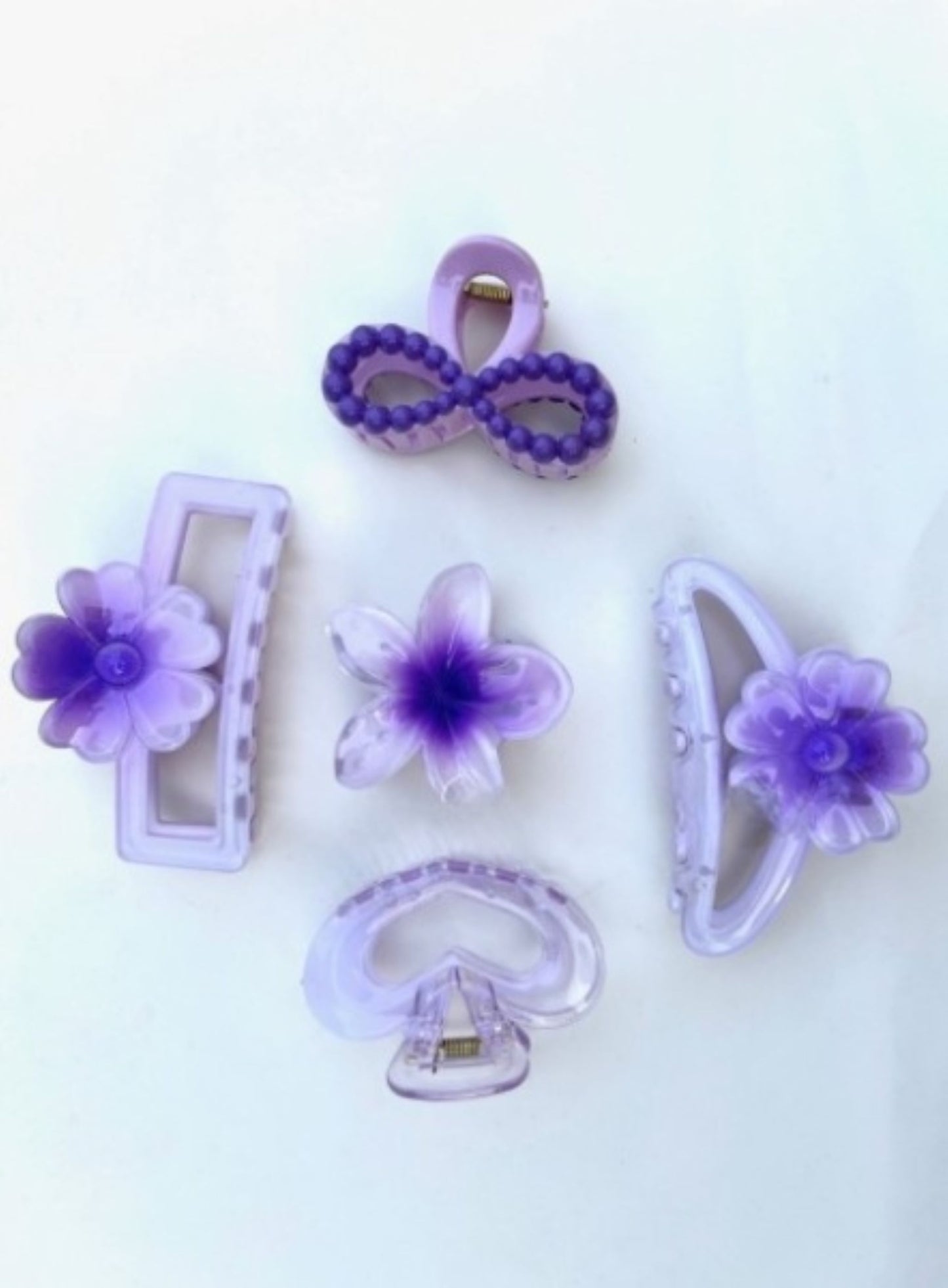 Purple Combo Claws – Set of Trendy Hair Clips in Violet Tones