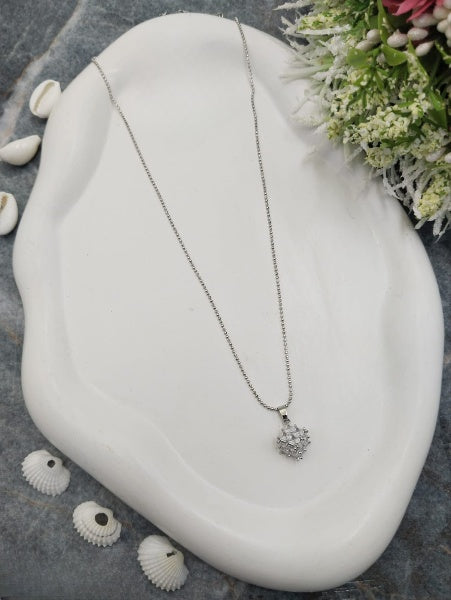 Dainty Silver Heart Pendant Necklace