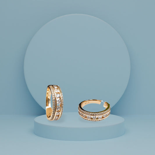 Elegant stone chain Finger Ring