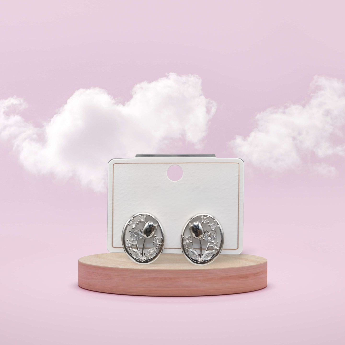 Floral Rose Stud Earrings