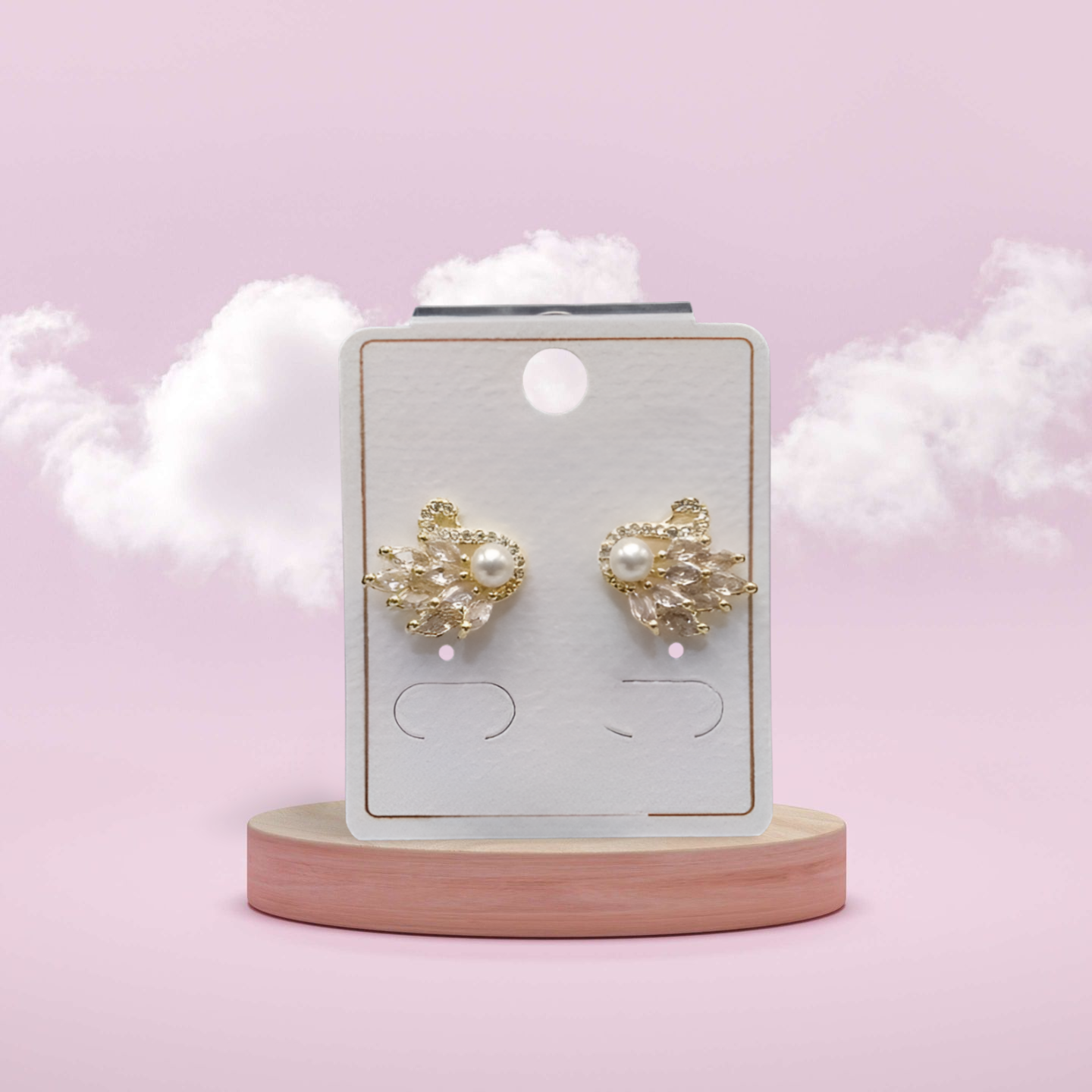 Gold-Plated Swan Stud Earrings