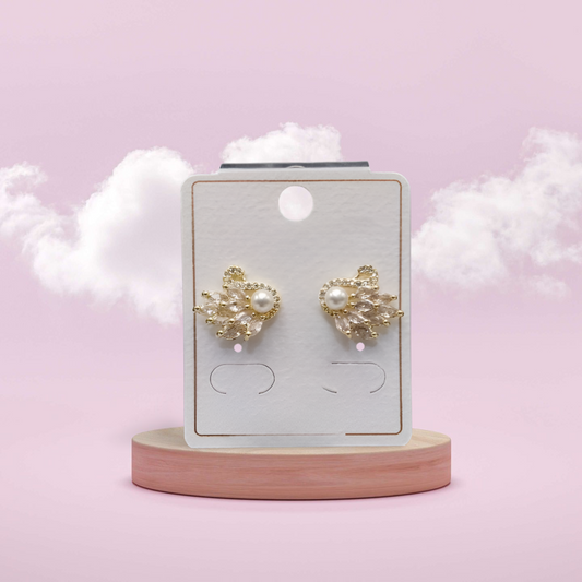 Gold-Plated Swan Stud Earrings