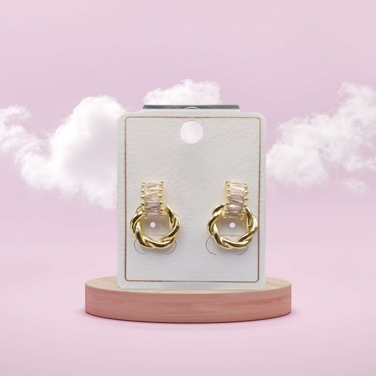 Textured Ring Stud Hoop Earrings