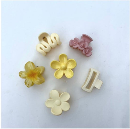 Yellow Combo Claws – Sunny & Stylish Hair Clips in Warm Yellow Tones