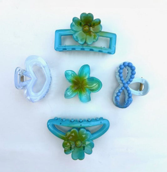 Blue Combo Claws – Cool & Classic Hair Clips in Blue Tones