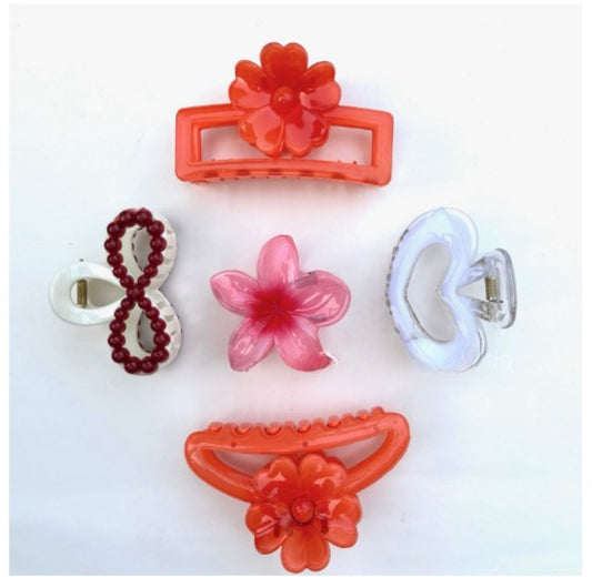 Orange Combo Claws – Bold & Bright Hair Clips in Fiery Orange Tones