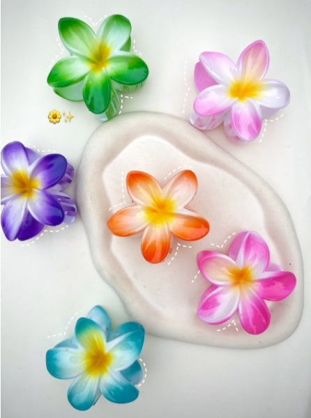 Shaded Flower Claw Clip – Single Elegant Gradient Hair Clip