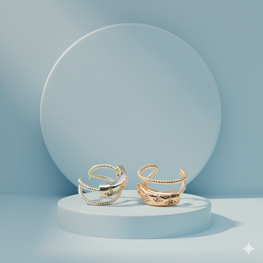 Plane Sparkling Crystal Ear Cuff.